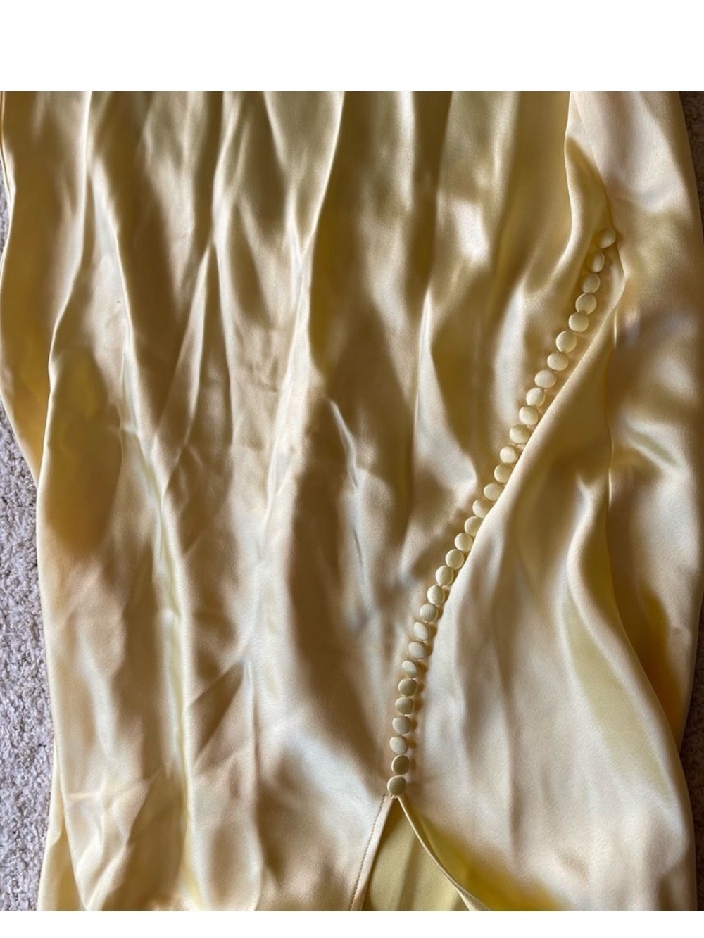 SAU Lee Penelope Satin Gown Maxi Dress in Popcorn Yellow size 10 - Picture 7 of 10